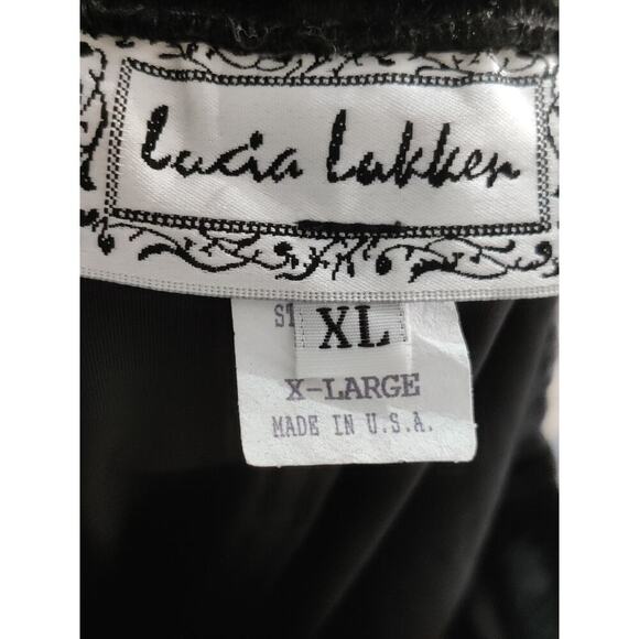 Vintage Lucia Lukken Black Velvet Maxi Skirt Whimsigoth Size XL Elastic Waist - Picture 5 of 8